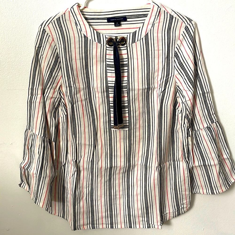 Tommy Hilfiger stripe long-sleeve blouse